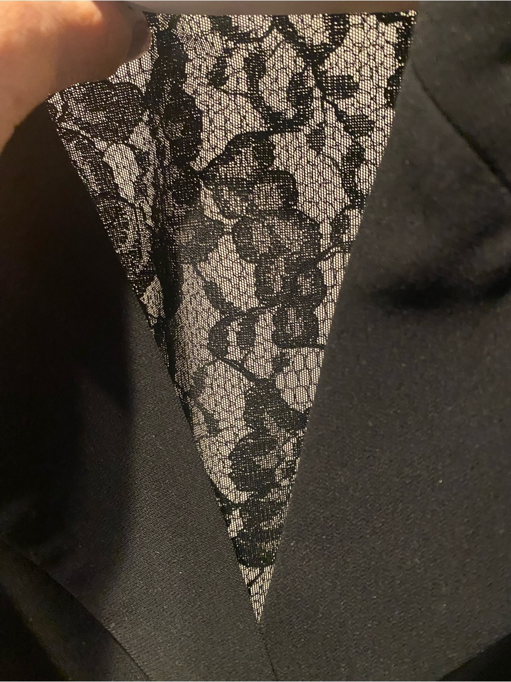 Black Blazer with Lace Inset
